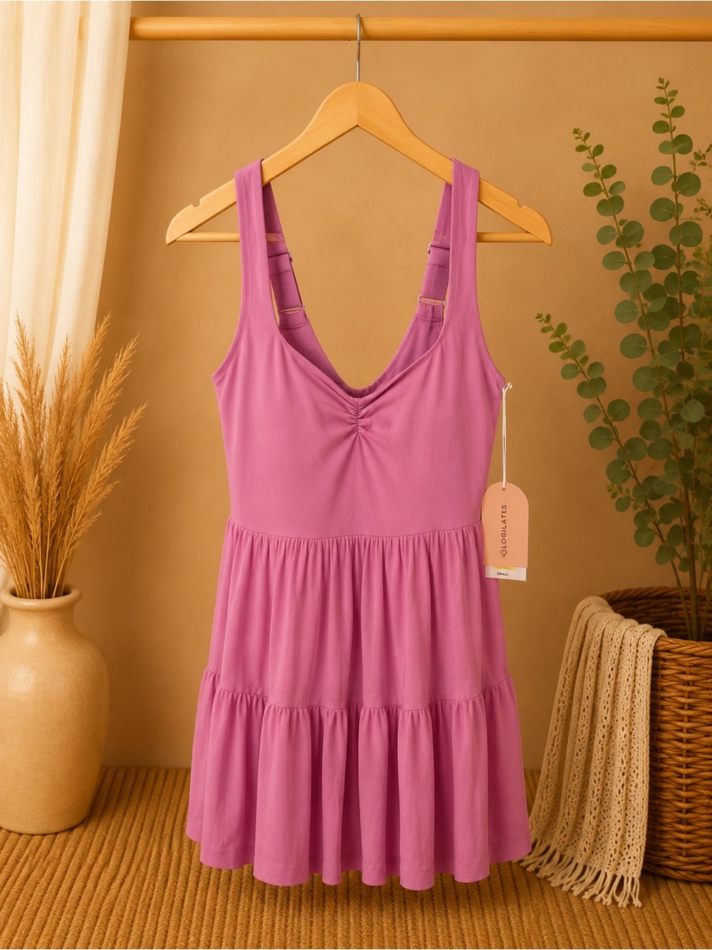 Pink Tiered Tank Dress
